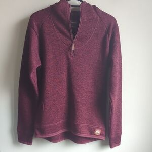 Cabela's. Maroon Quarter-Zip Sweater. Size Large - Fits Like Med.